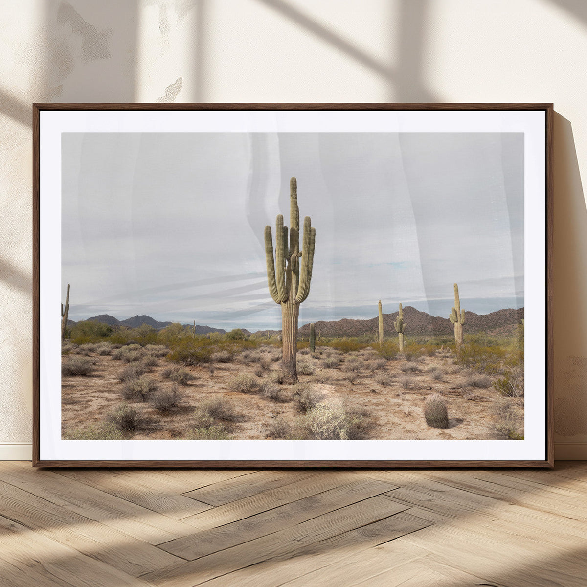 Saguaro Cactus Wall Art | Framed Desert Canvas Artwork