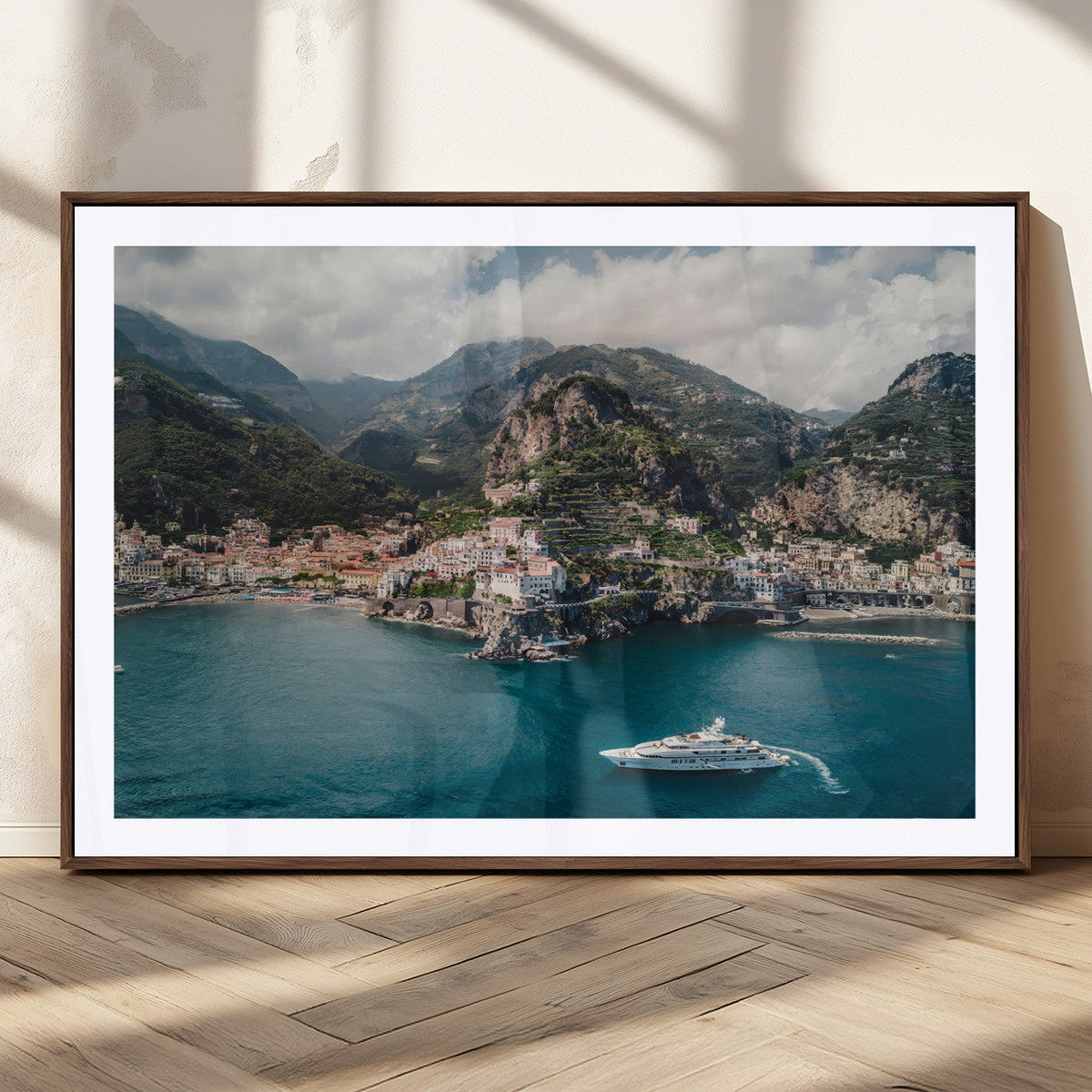 Amalfi Coast Wall Art | Framed Italian Seaside Canvas