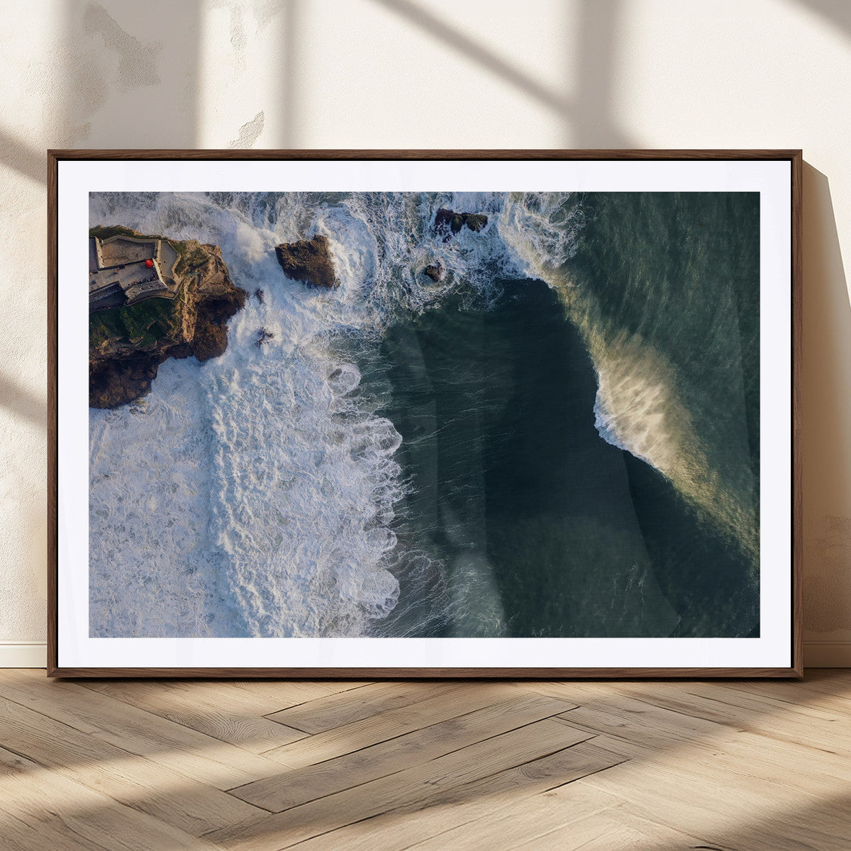 Ocean Wave Wall Art | Aerial Coastal View Canvas Artwork
