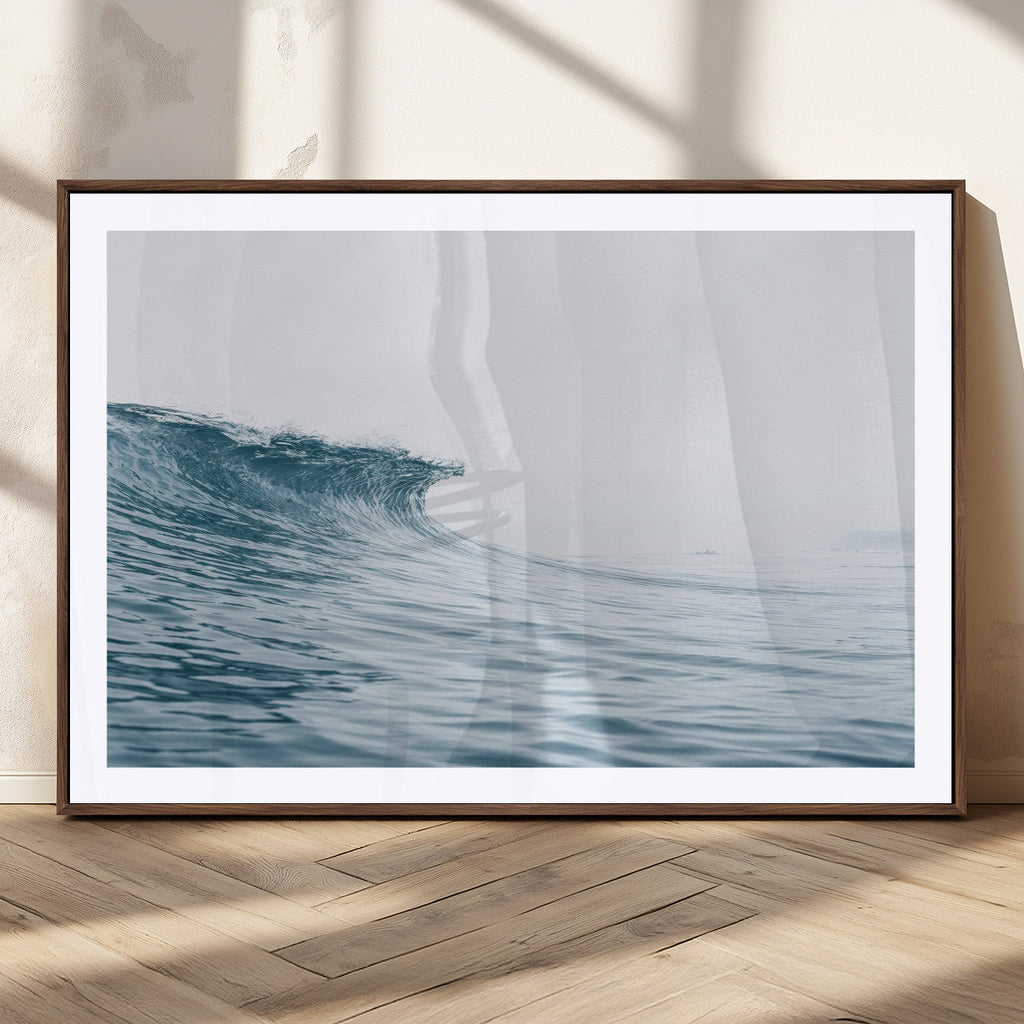 Ocean Wave Wall Art Canvas Print, Framed Coastal Decor Art, Modern Minimalist Ocean