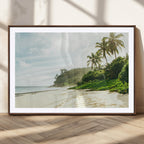 Relaxing Beach Wall Art Canvas Print, Framed Ocean View Coastal Serenity
