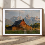 Rustic Barn Wall Art Canvas Print, Framed Western Landscape Art, Farmhouse Style Decor