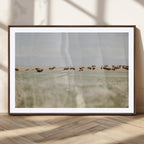 Bison Herd Wall Art Canvas Print, Framed Western Ranch Nature Scene
