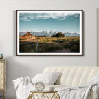 Rustic Farmhouse Wall Art Canvas Print, Teton Range Mormon Row Barn
