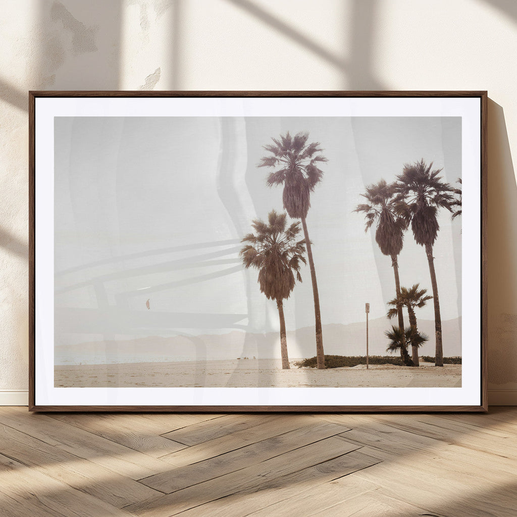 Coastal Light Wall Art Canvas Print, Framed Relaxing Shoreline Art, Minimalist Ocean Tropical Decor
