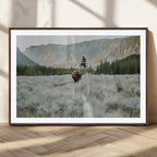 Wild Bison Wall Art Canvas Print, Majestic Mountain Pines and Misty Wilderness