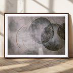 Abstract Grey Gold Wall Art | Modern Geometric Canvas