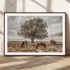 Texas Longhorn Cattle Wall Art, Rustic Western Ranch Canvas