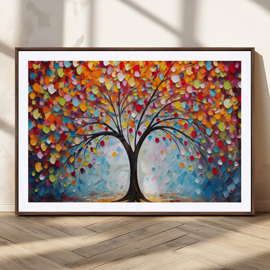 Vibrant Tree of Life Canvas Wall Art | Colorful Abstract Nature
