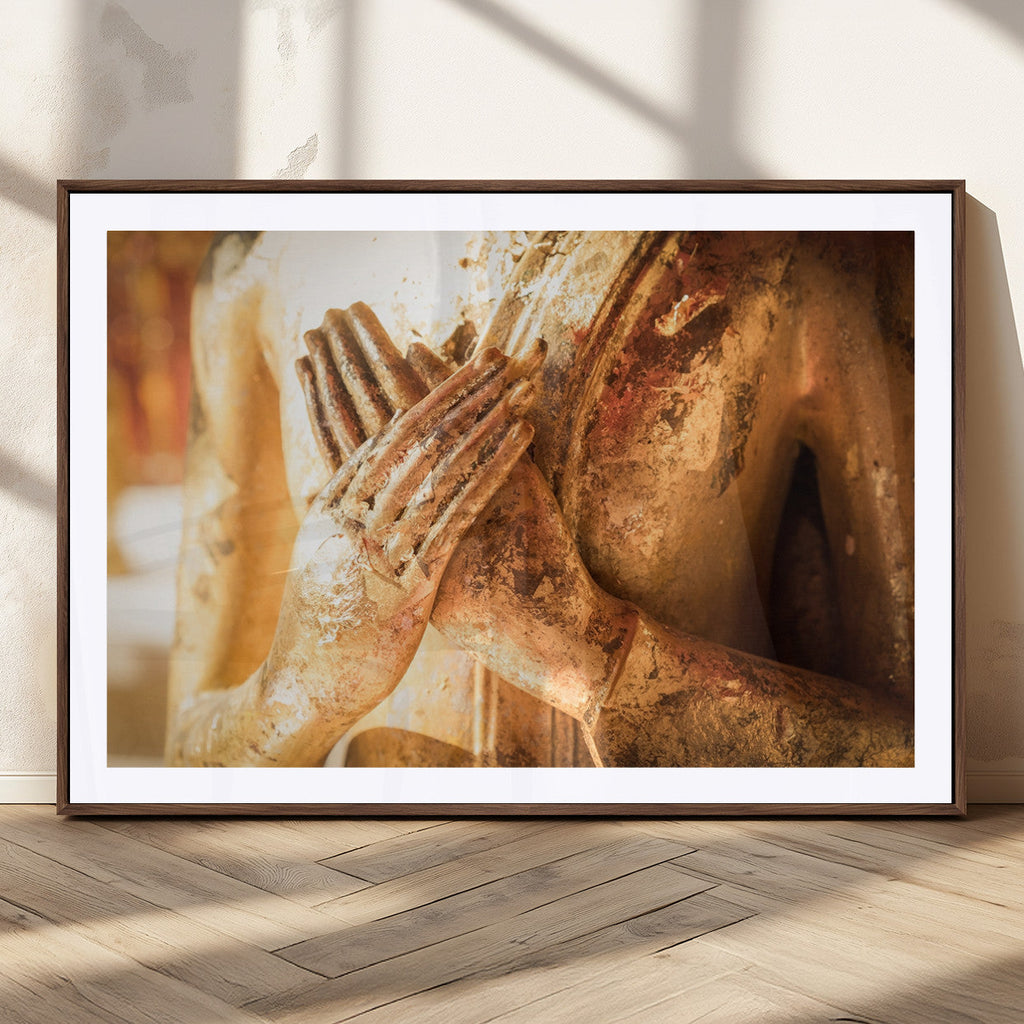 Buddha Statue Hands Wall Art Canvas Print