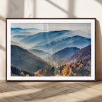 Misty Mountain Sunrise Triptych Canvas Print | Autumn Landscape Wall Art