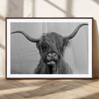 Texas Cow Wall Art Canvas, Texas Longhorn Cattle Canvas Print