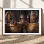 Wine and Barrels Wall Art Canvas Print