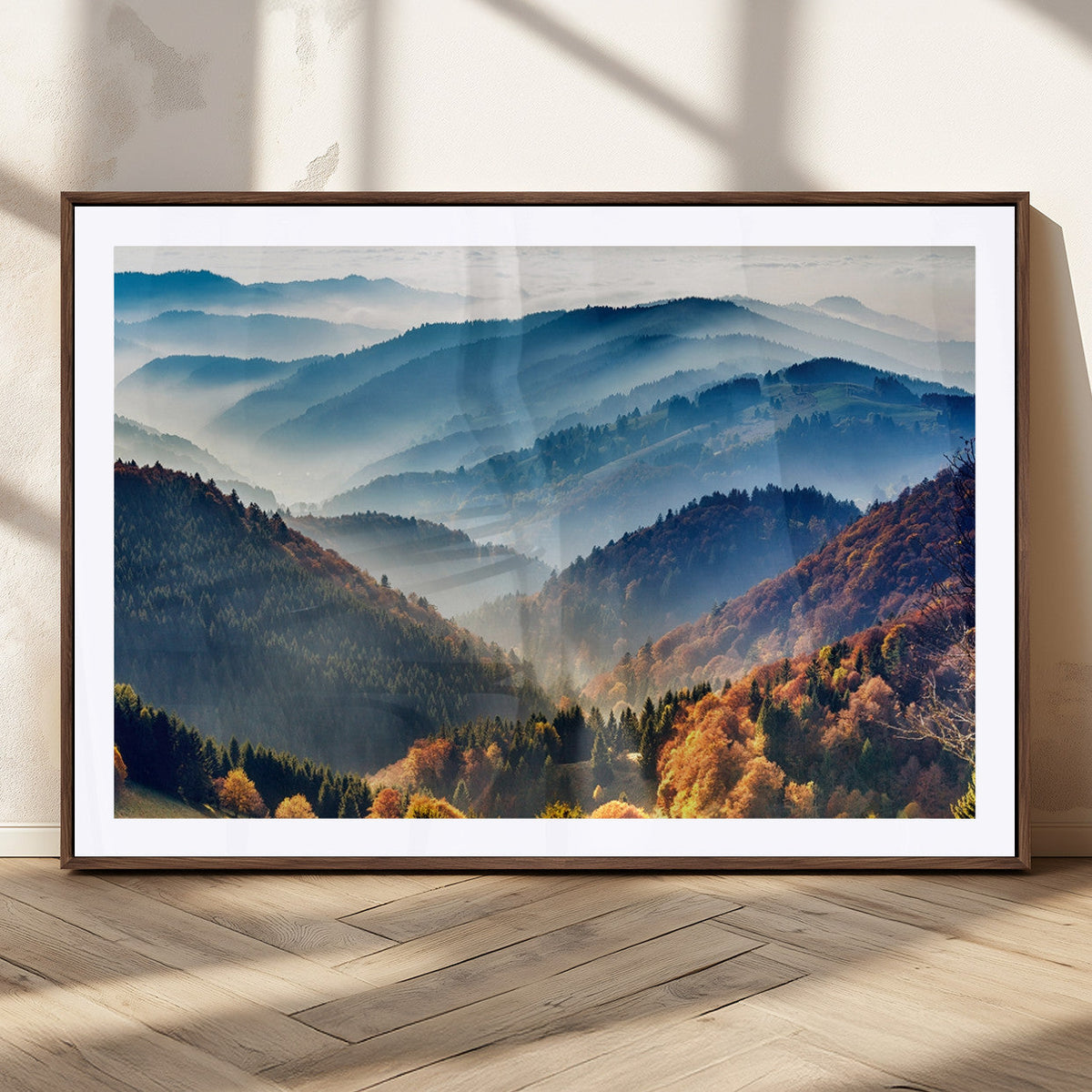 Mountains Forest Autumn Wall Art Canvas Print
