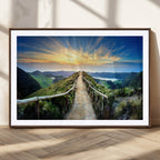 Mountain and Sunset Wall Art Canvas Print