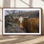 Framed Big Cow Animal Wall Art Canvas Print