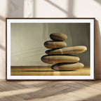 Fluvial Zen Stones Canvas Wall Art Print