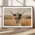 Texas Cow Wall Art Canvas Print for Farm House Wall Decor