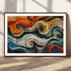 Abstract Wave Wall Art, Ready to Hang Framed Canvas Print | Extra Large 3 Piece Canvas Wall Art