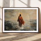 Jesus Walking on Water, Christian Wall Art, Jesus Christ Oil Painting Style Print