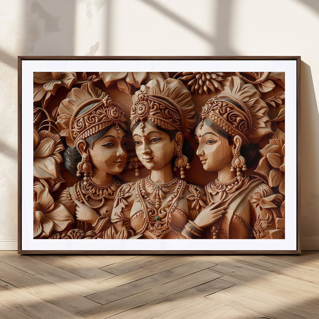 Indian Woman Statue Wall Art Canvas Print