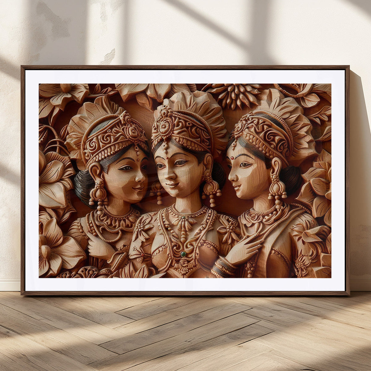 Indian Woman Statue Wall Art Canvas Print