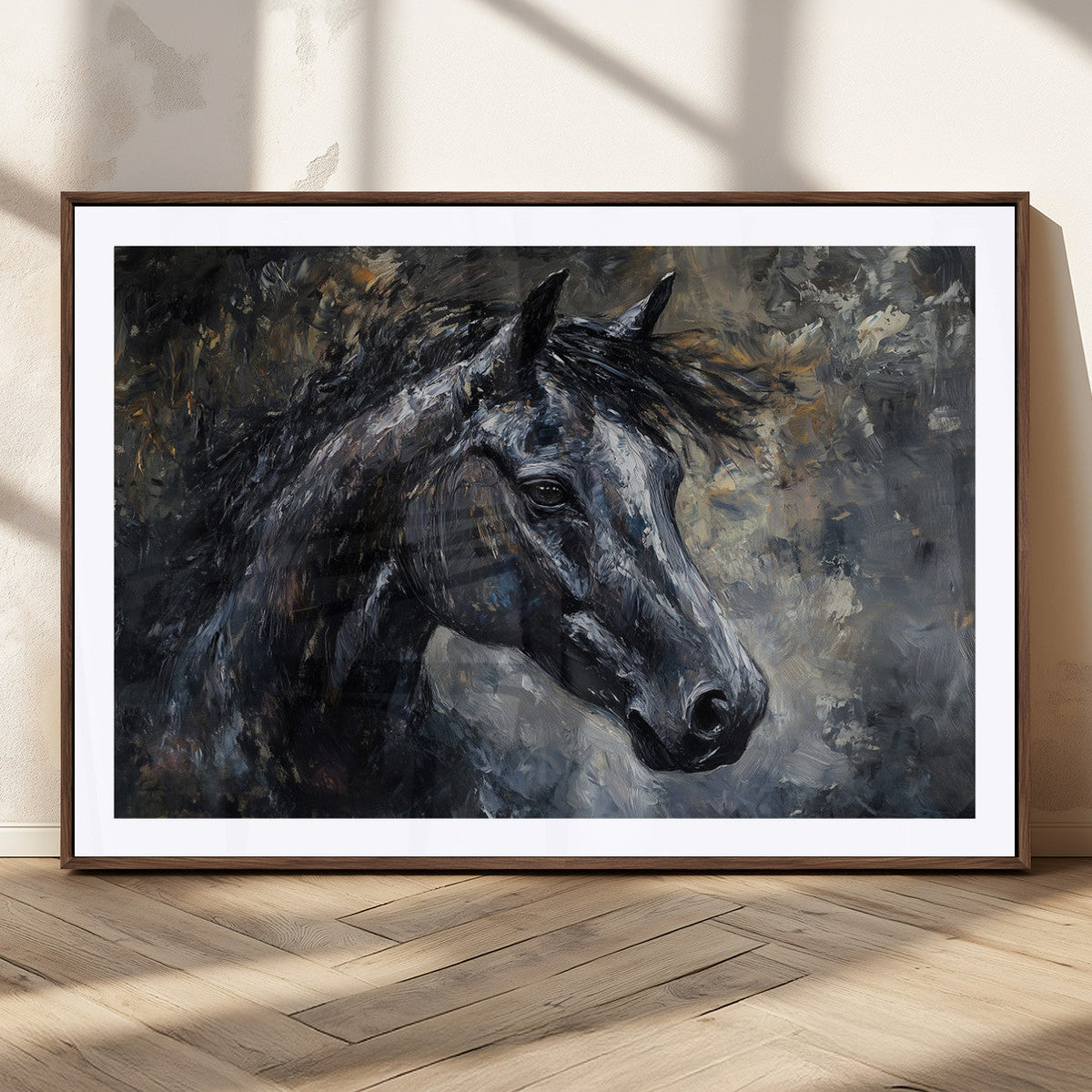 Large Abstract Horse Wall Art Canvas Print, Farmhouse Wall Art