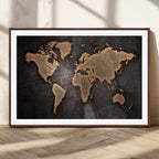 World Map Canvas Print | Framed Travel Map Wall Art for Couples