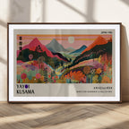 Yayoi 1986 Wall Art Print, Vibrant Wabi Sabi Japanese Abstract Design