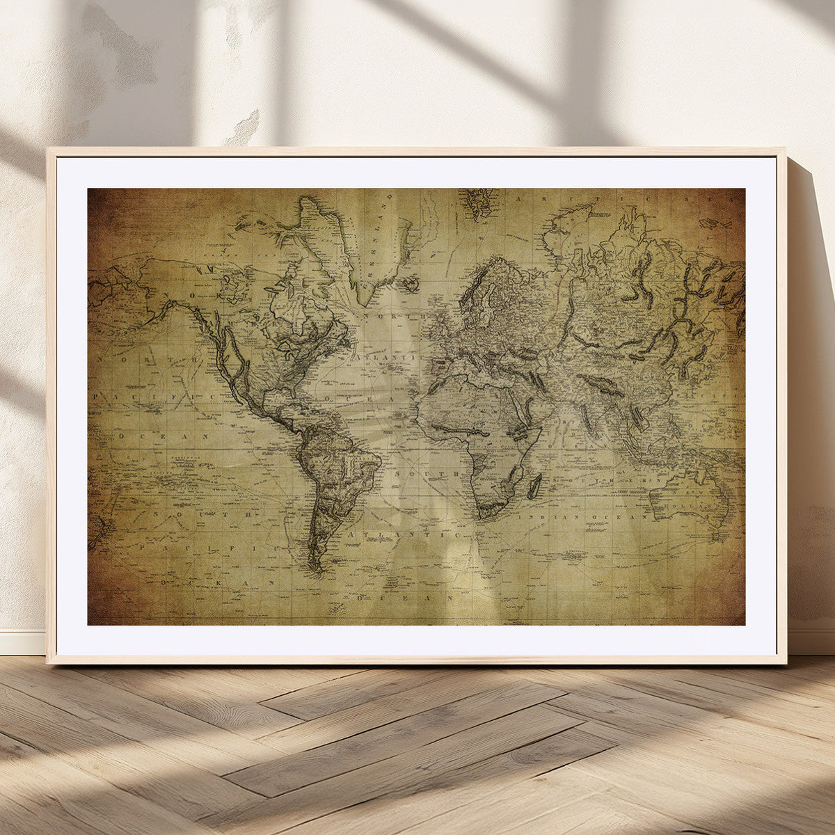 Push Pin World Map Canvas Print | Travel Tracker Wall Art