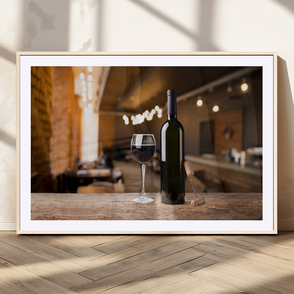 Wine and Bottle Wall Art Canvas Print