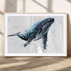 Watercolor Whale Wall Art Canvas Print
