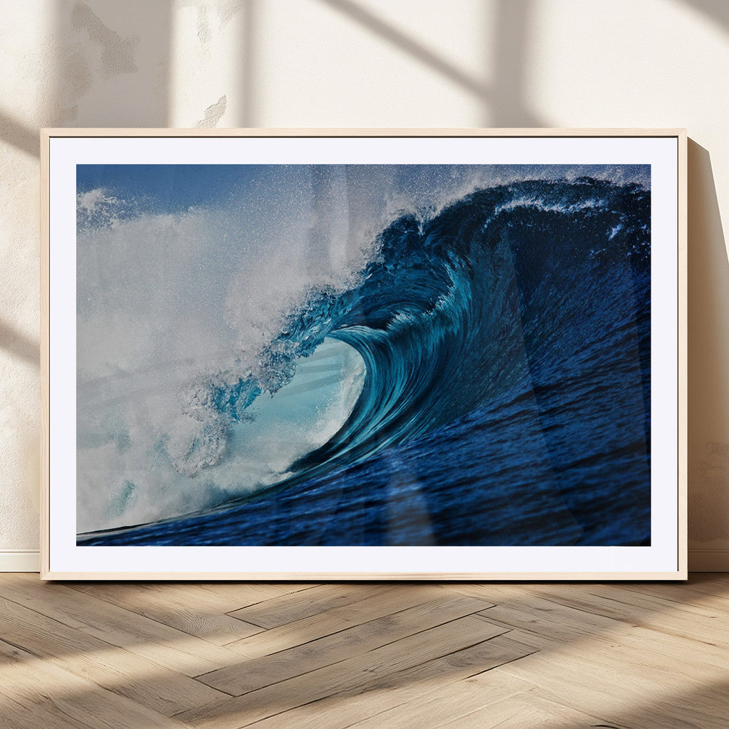 Ocean Wave at Sunset Canvas Art, Large Wall Print of Vibrant Water Waves