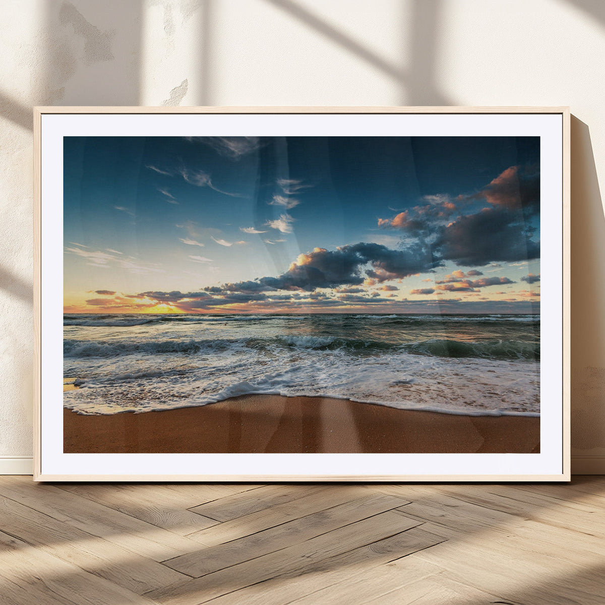 Ocean Beach Wall Art Canvas Print Sunset Artwork Print