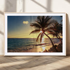 Sunset Palm Trees Wall Art Canvas Print