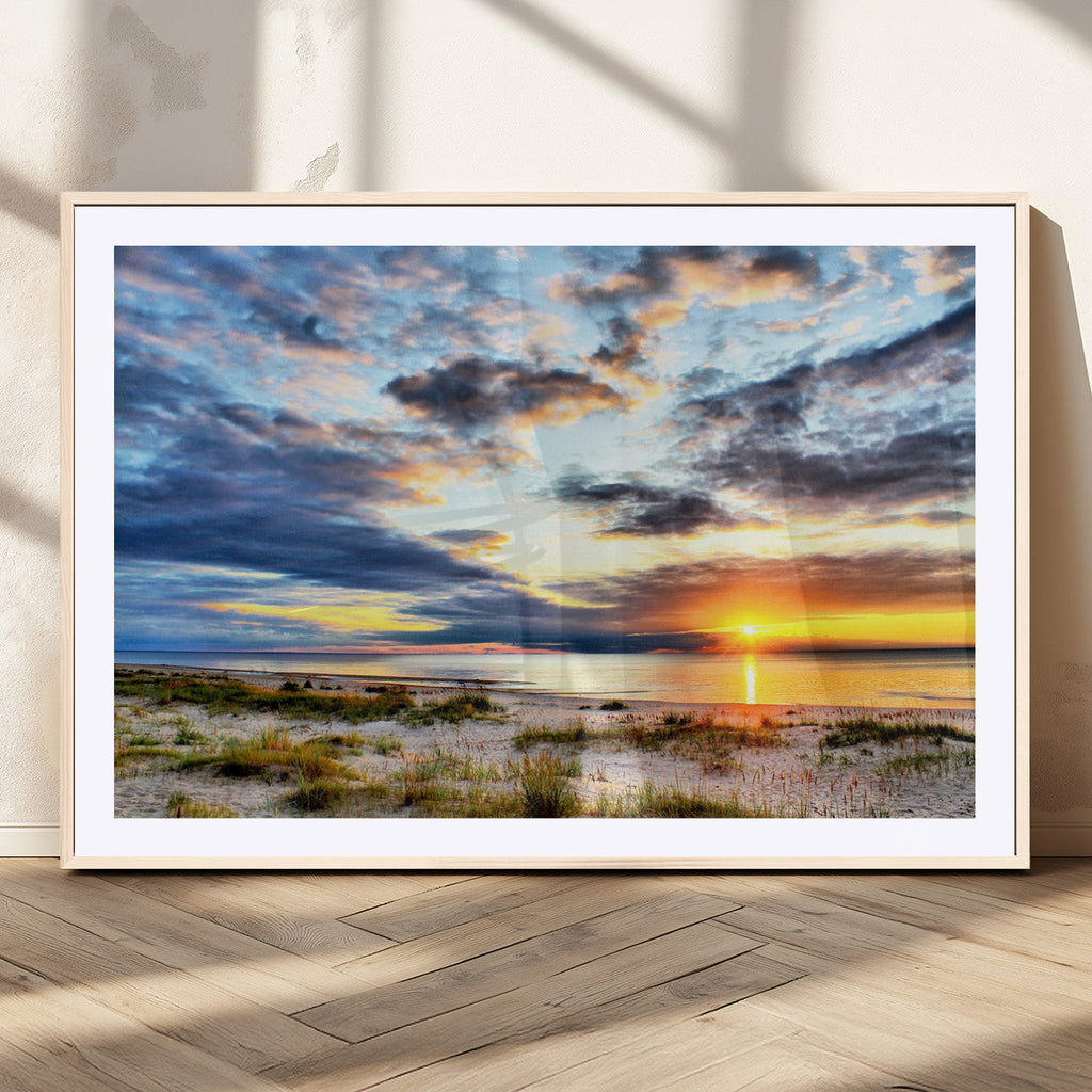 Sunset On The Ocean Wall Art Canvas Print
