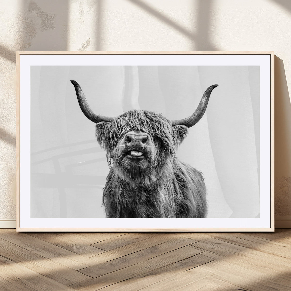 Fanny Scottish Highland Cow Cattle Art Print Farmhouse Wall Art Canvas Print
