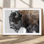 American Bison Wall Art Print, Majestic Buffalo Canvas Print for Living Room or Office