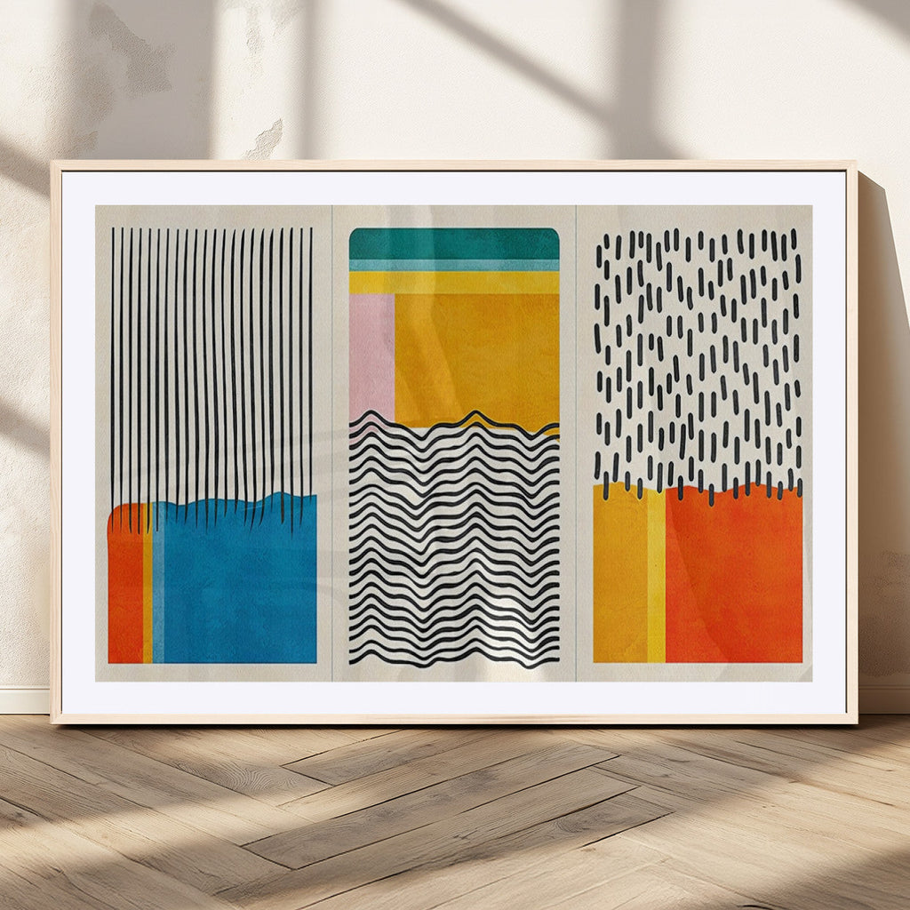Canvas Print Wall Art Abstract Illustration Art Boho, Framed Abstract Boho Art