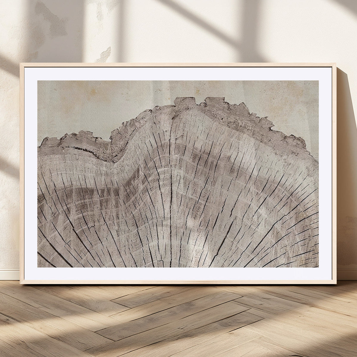 Tree Ring Wall Art Triptych, Rustic Wood Ring Canvas Print