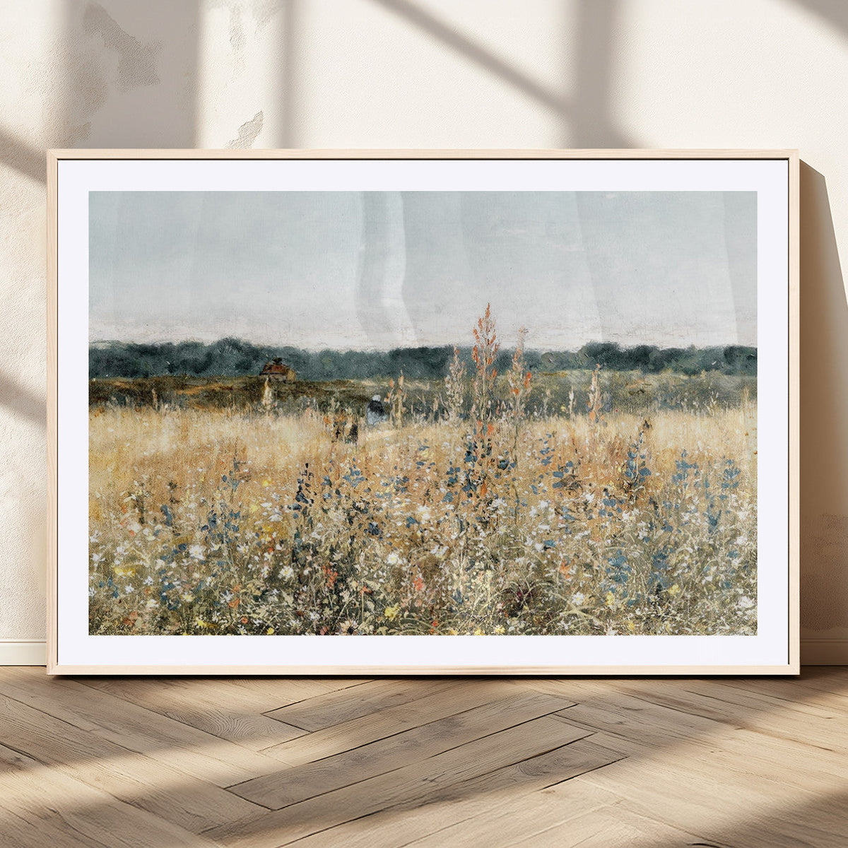 Wildflower Field Wall Art Canvas | Nature-Inspired Landscape Canvas Print for Living Room or Office