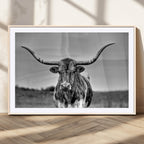 Texas Longhorn Cow Wall Art, Texas Longhorn Canvas, Cattle