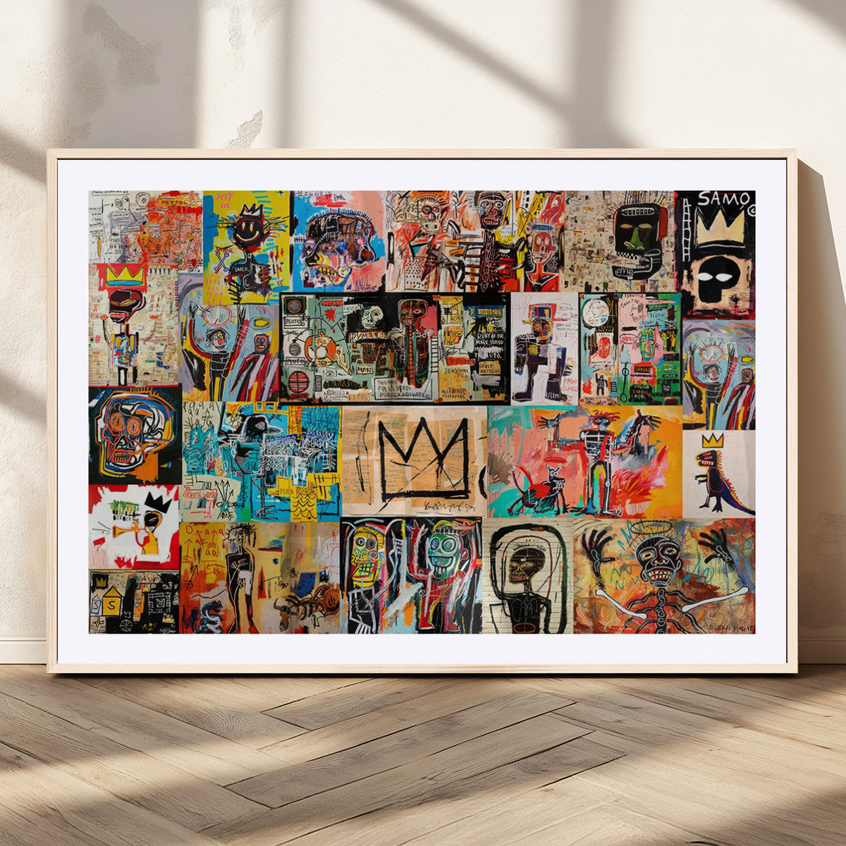 Abstract Art Collage Wall Art Canvas Print, Urban Graffiti Style