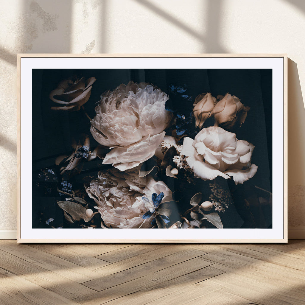 Pink Peonies Flowers Large Canvas Art Print