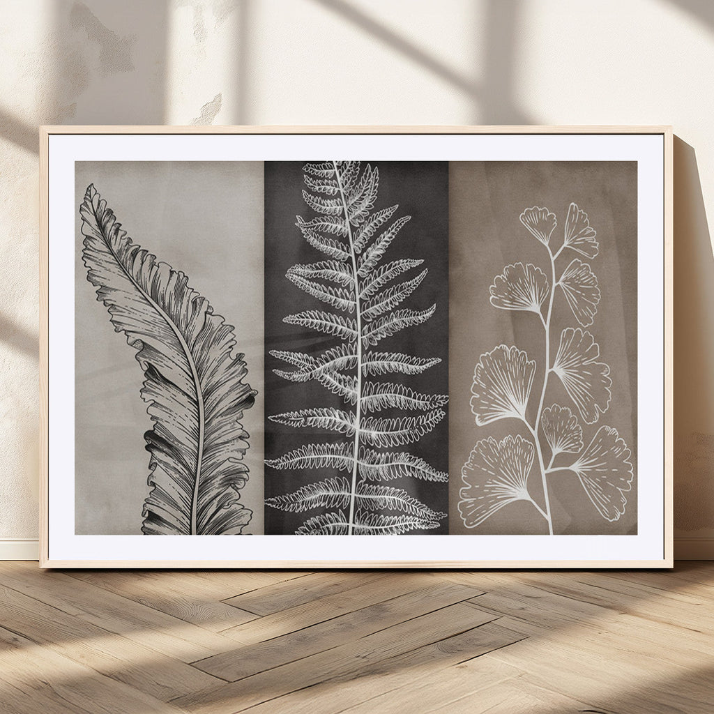 Minimalist Botanical Wall Art Canvas Print, Framed and Ready to Hang