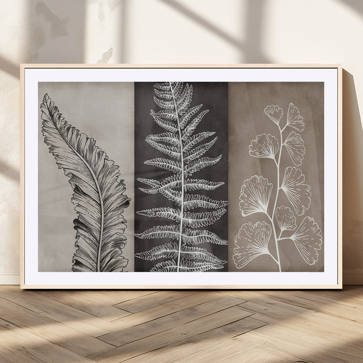 Minimalist Botanical Wall Art Canvas Print, Framed and Ready to Hang