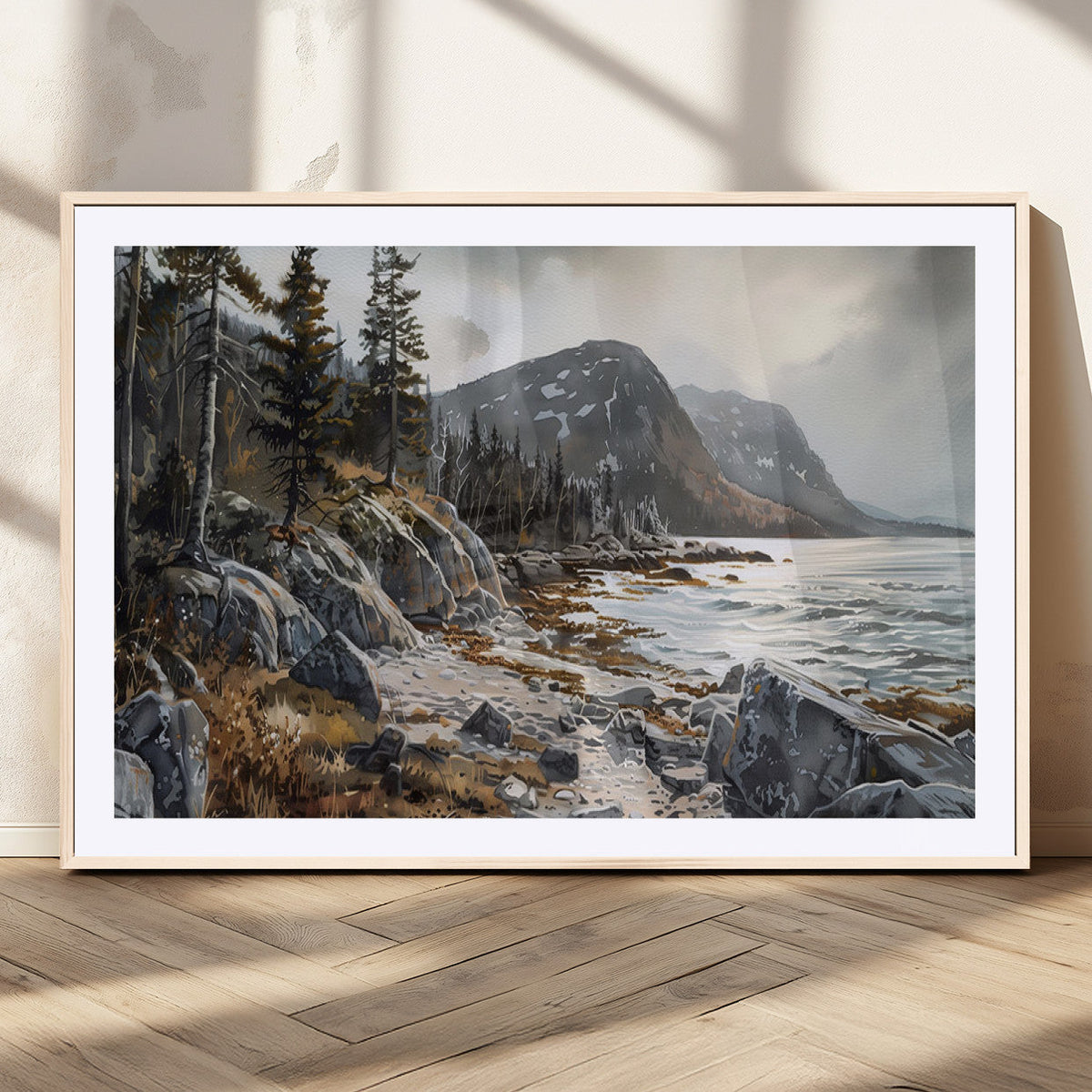 Serene Coastal View of Acadia National Park