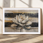 Lotus Flower Wall Art | Framed Abstract Floral Canvas