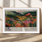 Yayoi Kusama Abstract Print, Vibrant Floral Mountain Art
