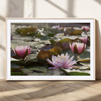 Lotus Flower Wall Art Canvas Print, Water Lily Large Wall Art for Yoga Room Decor